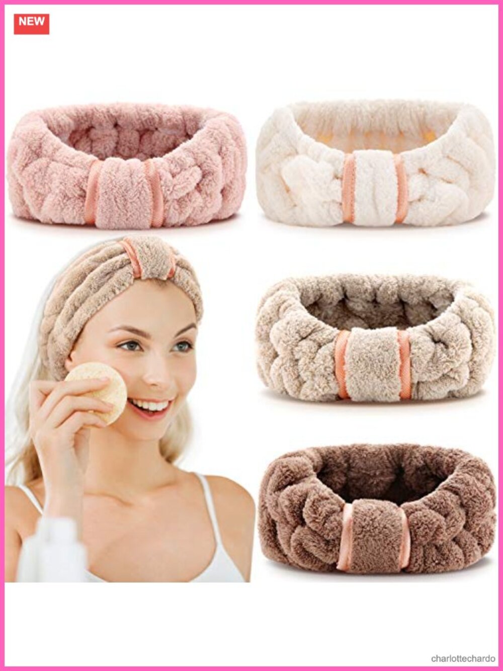 Microfiber Spa Headband Set for Washing Face Makeup Skincare